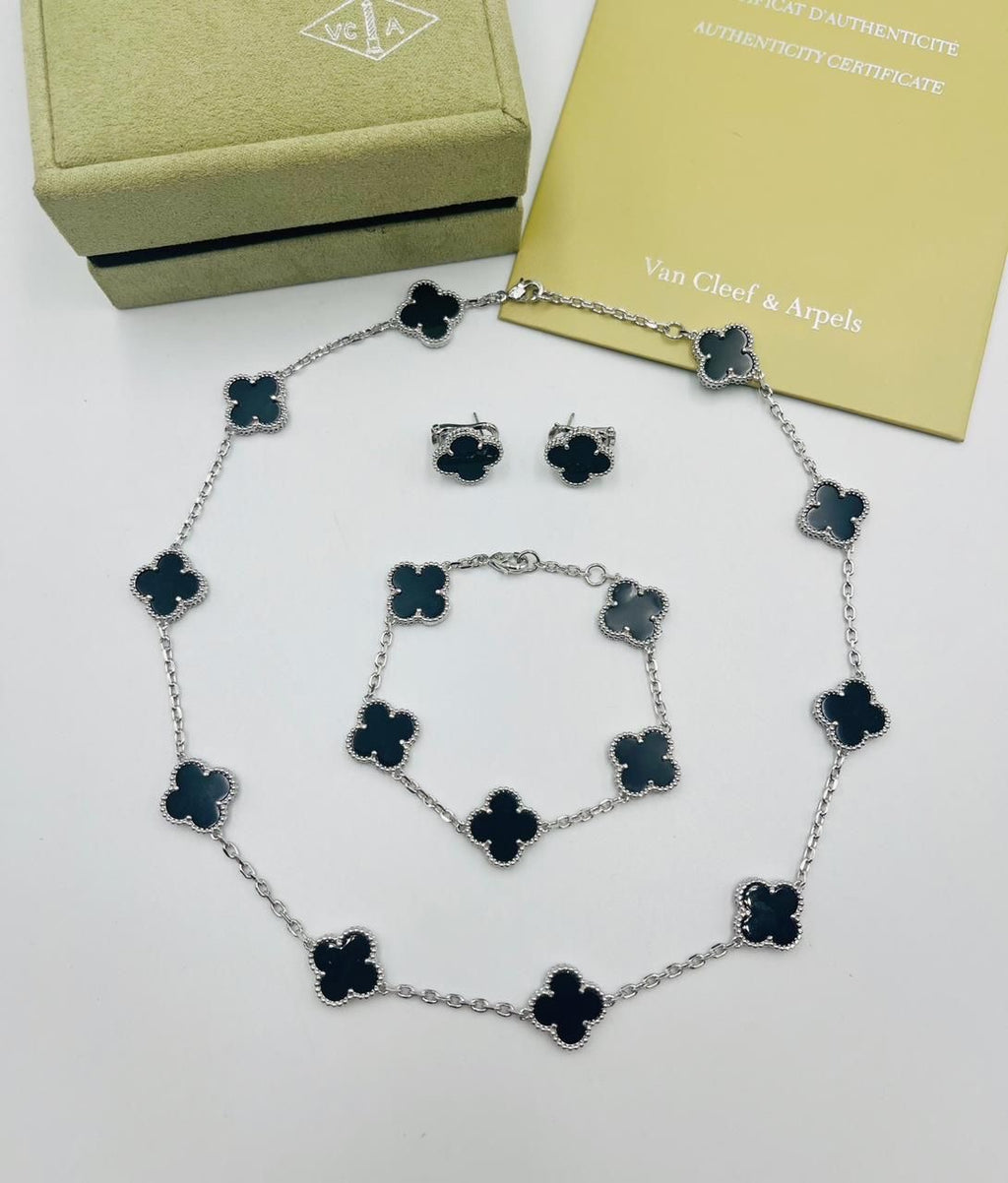 Clover set Black and Silver