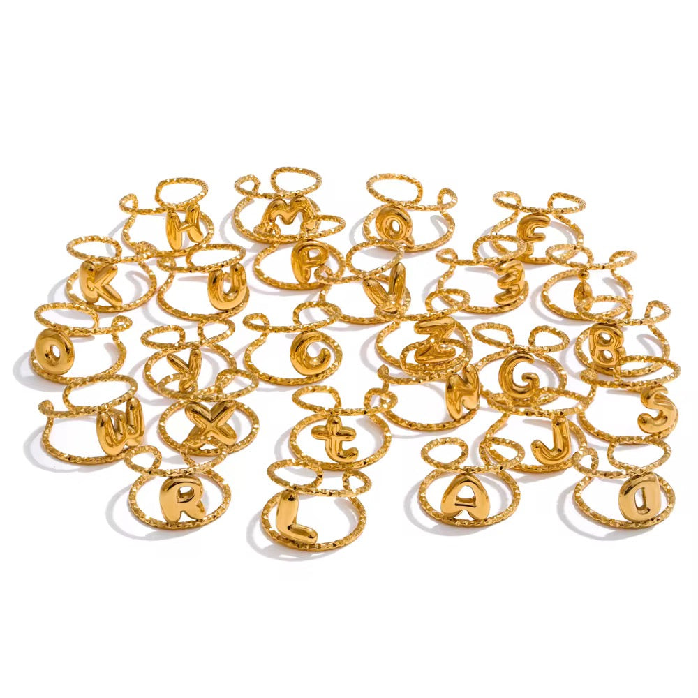 Golden Initials Ring