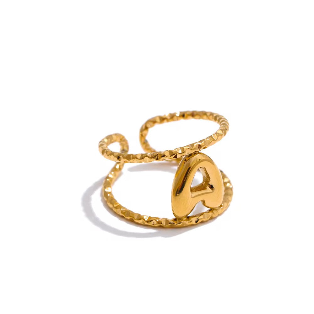 Golden Initials Ring